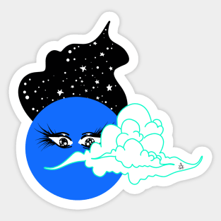 Moon in the sky Sticker